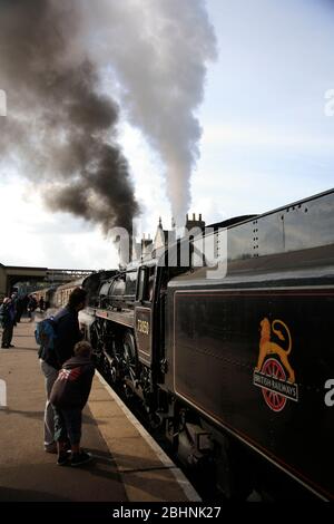 Stadt Peterborough 73050 Dampfzug, Nene Valley Railway, Wansford Station, Peterborough, Cambridgeshire, England Stockfoto