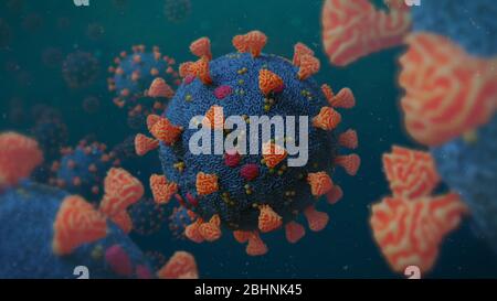 Coronavirus Epidemie, Covid-19 Virus, das Atemwegsinfektionen verursacht Stockfoto