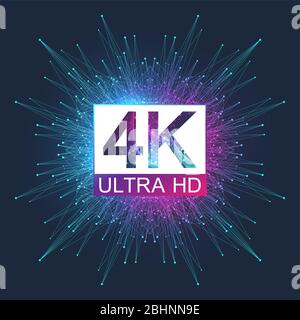 4K Ultra HD-abzeichen Vektor icon. Abstrakte verlaufshintergrund Stil 4 K UHD-TV Symbol Stock Vektor