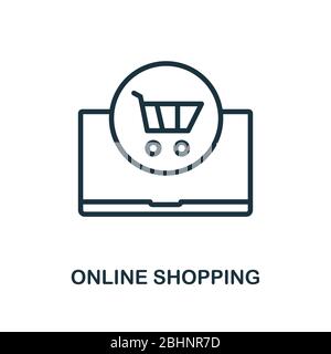 Symbol für Online-Shopping. Linie Stil einfaches Element aus E-Commerce-Icons Sammlung. Pixel perfekte einfache Online-Shopping-Symbol für Web-Design, Apps Stock Vektor