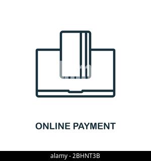 Symbol für Online-Zahlung. Linie Stil einfaches Element aus E-Commerce-Icons Sammlung. Pixel perfekt Einfache Online-Zahlung Symbol für Web-Design, Apps Stock Vektor