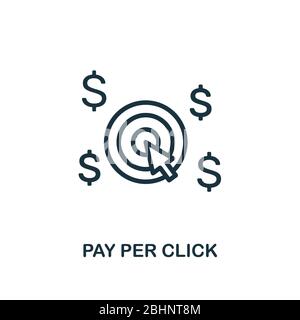 Symbol „Pay per Click“. Linie Stil einfaches Element aus E-Commerce-Icons Sammlung. Pixel Perfect einfaches Pay-per-Click-Symbol für Webdesign, Apps, Software Stock Vektor