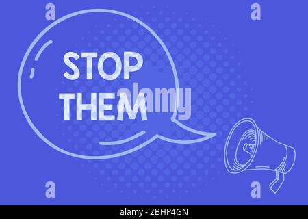 Textschild mit dem Hinweis „Stoppen“. Business Foto Präsentation verwendet, um jemanden zu sagen, nicht etwas zu tun, dass sie tun Blank Transparent Speech Bubbl Stockfoto