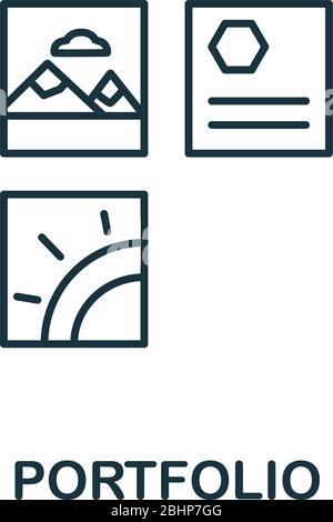 Portfolio-Symbol. Einfaches Linienelement Portfolio Symbol für Vorlagen, Webdesign und Infografiken Stock Vektor