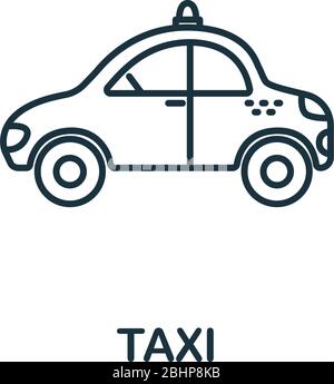 Taxi-Symbol. Einfaches Linienelement Taxi Symbol für Vorlagen, Web-Design und Infografiken Stock Vektor