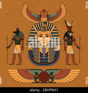 Vektor-Illustration Symbole des alten Ägypten. Stock Vektor