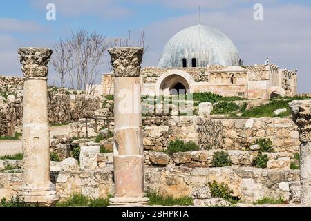 Umayyad Palast auf der Amman Citade Stockfoto