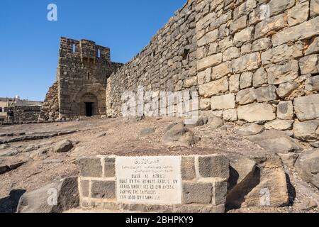 Ruinen von Qasr al-Azraq, Fort in der Wüste des östlichen Jordans Stockfoto