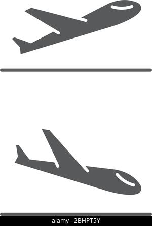 Symbol für das Vektor-Symbol für Landung und Start des Flugzeugs auf weißem Hintergrund isoliert Stock Vektor