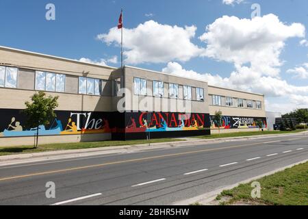 Das Kanadische Kanu Museum in Peterborough; Ontario; Kanada; Nordamerika, Ausstellung alter historischer Kanus Stockfoto