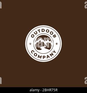 Outdoor Logo Design, einfache Kreis Outdoor Logo Design Vorlage Stock Vektor