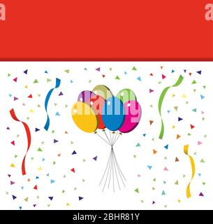Eine Illustration von Party-Ballons und Konfetti - kann als Geburtstagskarte Hintergrund verwendet werden Stock Vektor