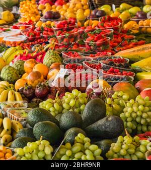 Rom, Italien. Obst und Gemüse stand beim täglichen Markt auf dem Campo dei Fiori. Stockfoto