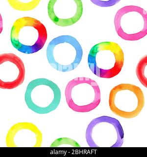 Retro handgezeichnete Kreise Ornament. Runde Formen nahtloses Muster Stockfoto