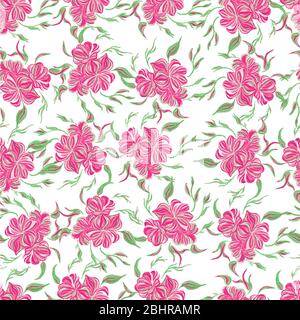 Abstrakte Eleganz nahtlose Muster mit floralen Hintergrund. Handgezeichnete Illustration im ukrainischen Volksstil. Stockfoto