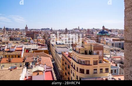 Vista de Valencia de el mirador de las Torres de Quart. Valencia. Comunidad Valenciana. España Stockfoto