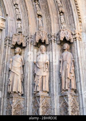 Pórtico de los apóstoles de la Catedral de Valencia. Comunidad Valenciana. España Stockfoto