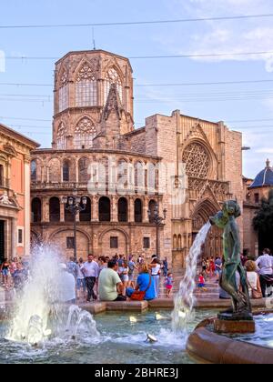 Catedral de la Asunción en la Plaza de la Virgen. Valencia. Comunidad Valenciana. España Stockfoto