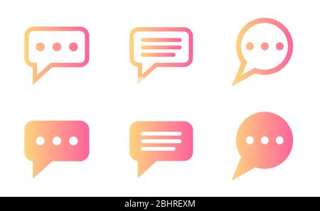 Bunte Verlauf Chat Blase Symbole Stock Vektor