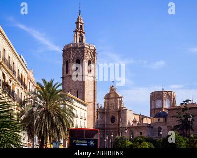 Kathedrale von Valencia, Plaza de la Reina. Comunidad Valenciana. España Stockfoto