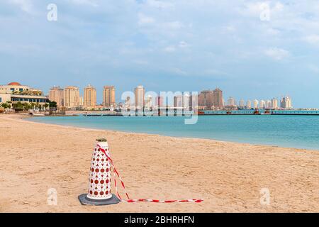 Wohnhäuser auf Pearl Island in Doha, Katar Stockfoto