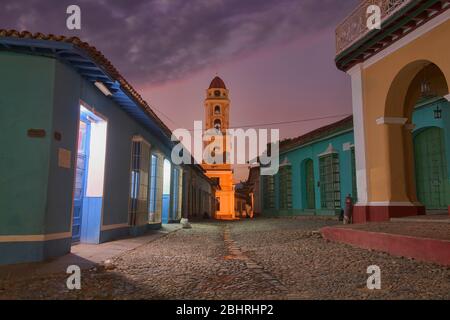 Turm des Klosters des heiligen Franz von Assisi und Kirche in UNESCO-Weltkulturerbe Trinidad, Kuba Stockfoto