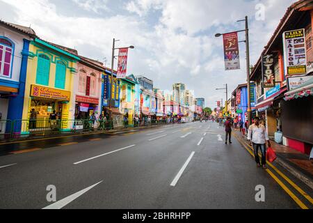 Wanderarbeiter in Little india Street singapur, singapur, Little india singapur, buntes kleines indien, indische Migranten singapur, Wandgemälde Stockfoto