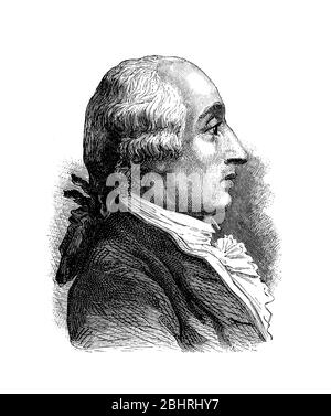 Porträt von Jacques Charles (1746-1823) Französischer Mathematiker und Physiker Erfinder des ersten Wasserstoffballons im Jahr 1783 Stockfoto