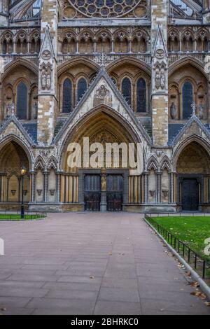 Nordeingang der Westminster Abbey, London Stockfoto