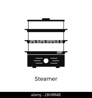 Symbol für Steamer Simple. Küchengerät. Vektorgrafik isoliert auf weißem Hintergrund Stock Vektor