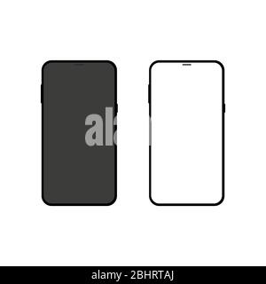 Neue Version von schlanken Smartphone ähnlich wie iphone mit leeren weißen und transparenten Bildschirm. Realistische Vektorgrafik. Stock Illustration Stock Vektor