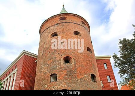 Blick auf den Pulverturm in Riga, Lettland. Ursprünglich war es Teil des Verteidigungssystems der Stadt Stockfoto