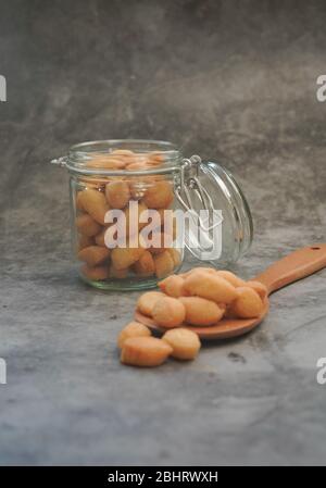 Indonesische Cookies, Biji Ketapang, Idul Fitri Cookies Stockfoto