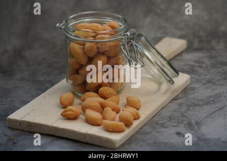 Indonesische Cookies, Biji Ketapang, Idul Fitri Cookies Stockfoto