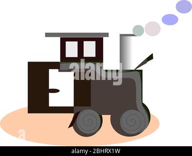 Lustige Dampflokomotive Stock Vektor