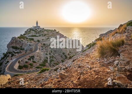 Leuchtturm Cap de Formentor auf den spanischen Balearen von Mallorca (Mallorca) Stockfoto