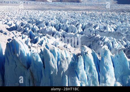 Detailansicht des Gletschers Perito Moreno. Patagonien, Argentinien Stockfoto