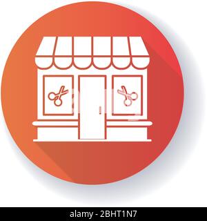 Beauty Salon rot flaches Design lange Schatten Glyphe Symbol Stock Vektor