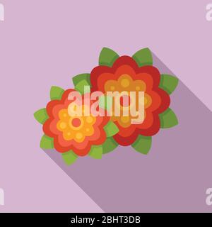 Mexikanische Blumenikone. Flache Illustration von mexikanischen Blumen Vektor-Symbol für Web-Design Stock Vektor