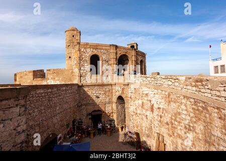 Stadtmauern, Essaouira, Marokko Stockfoto