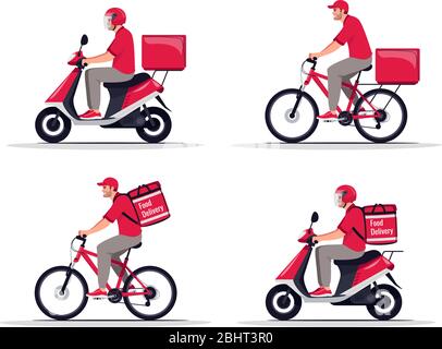 Waren und Lebensmittel Transport flache Vektor-Illustrationen Set Stock Vektor