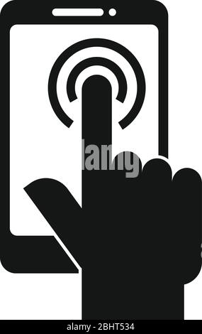 Symbol für Fingerabdruck des Tabletts. Einfache Illustration des Tablet-Fingerabdruck-Vektor-Symbol für Web-Design isoliert auf weißem Hintergrund Stock Vektor
