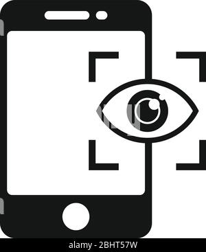 Symbol für die Authentifizierung des Telefonauges. Einfache Illustration der Telefonauge Authentifizierung Vektor-Symbol für Web-Design isoliert auf weißem Hintergrund Stock Vektor