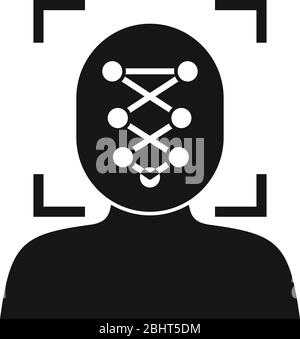 Symbol für die Gesichtserkennung des Mannes. Einfache Illustration von Mann Gesichtserkennung Vektor-Symbol für Web-Design isoliert auf weißem Hintergrund Stock Vektor