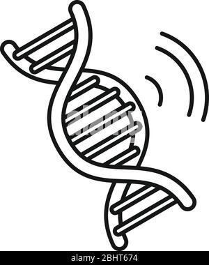 Symbol für die DNA-Authentifizierung. Outline dna-Authentifizierung Vektor-Symbol für Web-Design isoliert auf weißem Hintergrund Stock Vektor
