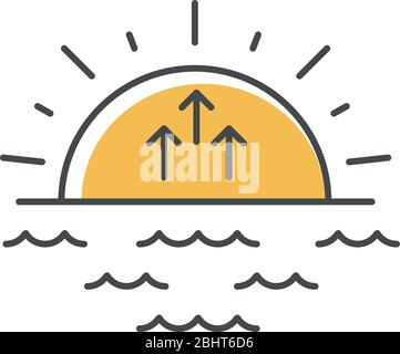 RGB-Farbsymbol für Sunrise gelb Stock Vektor