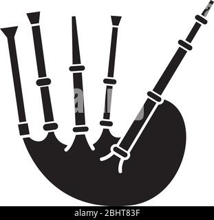 Dudelsack schwarzes Glyph-Symbol Stock Vektor