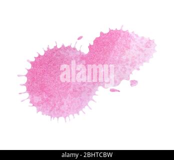 Pinselstrich in Pink. Aquarell rosa Fleck spritzt Spritzer. Aquarell rosa Spritzer für Design Stockfoto