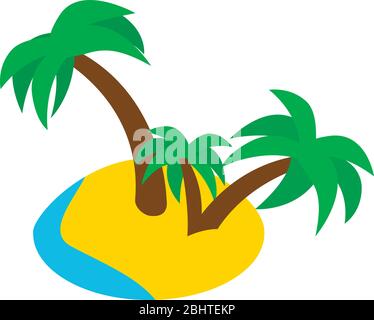 Symbol der tropischen Insel, isometrischer Stil Stock Vektor