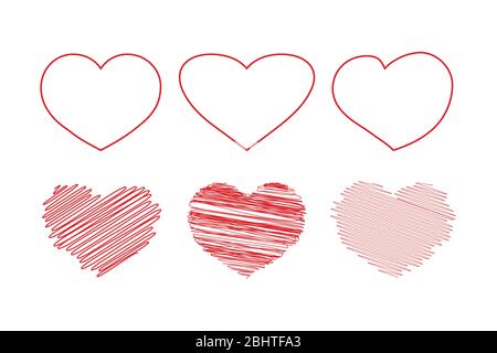 Symbol „Gefällt mir“ und „Herz“. Valentinstag Liebe Herzen. Stock Vektor